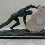 Mantel Clock - bronze, patinated bronze - 1930
