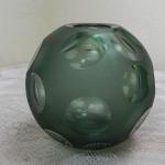 Vase - glass, green glass - 1950