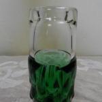 Vase - glass, green glass - Ladislav Paleek, krdlovice - 1976