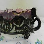 Glas Bowl in Metal Mounting - glass - 1930