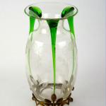 Vase - brass, clear glass - 1910