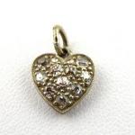 Heart-shaped pendant in white gold with diamonds