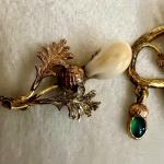 Gold Necklace - gold, chrysoprase - Karel Weber - 1920