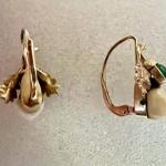 Gold Earrings - gold, chrysoprase - Karel Weber - 1920