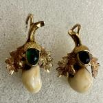Gold Earrings - gold, chrysoprase - Karel Weber - 1920