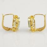 Earrings - gold, aquamarine - 1960