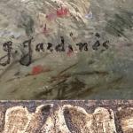 J. Jardines: Haymaking, oil on wood