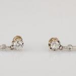 Earrings - gold, diamond - 1980
