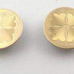 Gilded silver cufflinks with four leaves