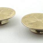 Gilded silver cufflinks with four leaves
