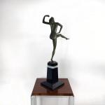 Dancer - patinated bronze, marble - Felix Weiss - 1930