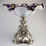 Pedestal Bowl - glass, silver - 1860