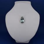 Au 585/1000/ 7.90 g, aquamarine, brilliant cut diamonds 0.60 ct, enamel