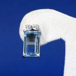 Au 585/1000/ 6.60 g, aquamarines 9.90 ct, brilliant-cut diamonds approx. 0.32