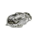 Silver brooch - silver, coral - 1930