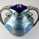 Vase - metal, iridescent glass - Loetz, Kltersk Mln - 1900