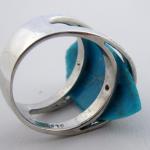 Ring with diamonds and natural turquoise - white g