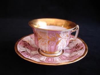 Cup and Saucer - white porcelain - 1825