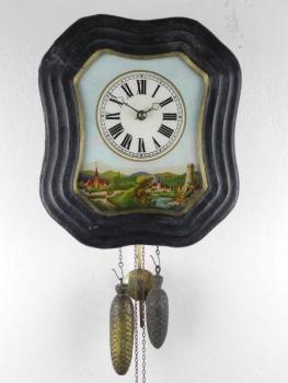 Wall Timepiece - wood, glass - 1880