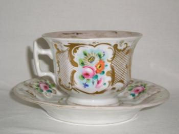 Cup and Saucer - painted porcelain - 1860