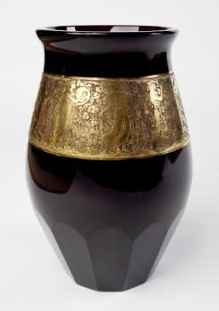 Vase - facet glass, etched glass - Moser,Karlovy Vary - 1920