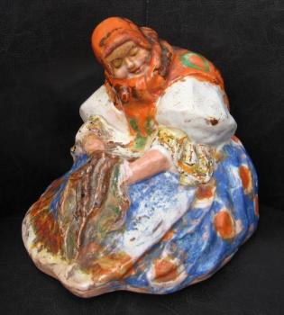 Ceramic Figurine - Woman - 1950