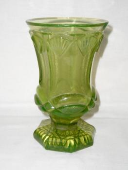Glass Spa Sipping Cup - cut glass, uranium glass - 1840