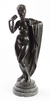 Nude Dancer - patinated bronze - Theodor Strundl - 1910