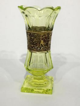 Glass Vase - uranium glass - Moser,Karlovy Vary - 1925