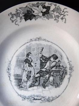 Plate with the girl in the pub - Altrohlau