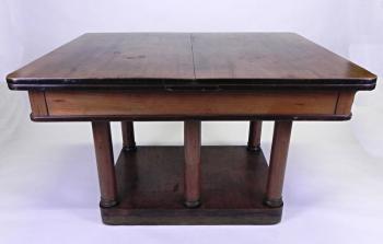 Dining Table and Chairs - leather, solid walnut wood - Art Deco - 1920