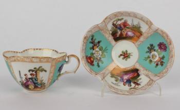 Cup and Saucer - white porcelain - 1870