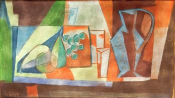 Still Life with Fruit - cardboard - Veris Jaroslav (1900-1983) - 1960