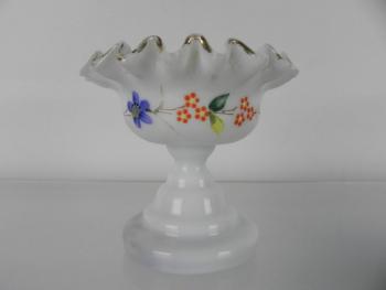 Glass Pedestal Bowl - milk glass - 1870