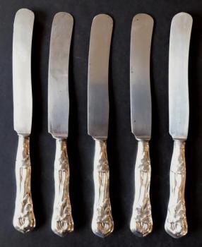 Five smaller silver knives - Biedermeier