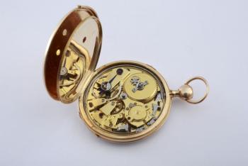 Pocket Watch - gold - Aiguilles, Echappement a cylindre en pierre huit trous en rubis - 1870