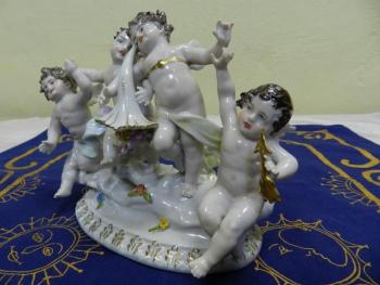 Porcelain Group of Figures - white porcelain - 1900