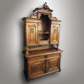 Cupboard - veneer, solid walnut wood - 1880