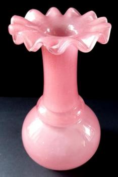Pink foamed glass vase