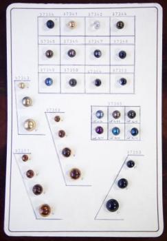 Czech glass button sample card