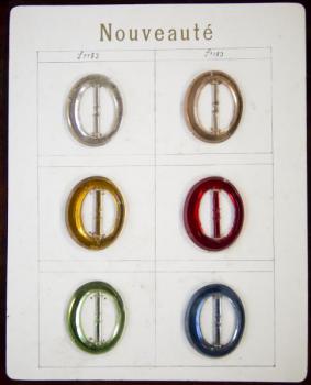 Czech glass buckle sample card