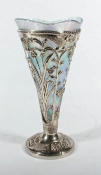 Art Nouveau vase with metal mounting