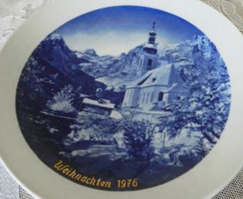 Plate - white porcelain, cobalt - KPM Germany - 1976