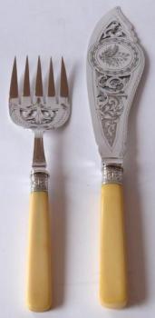 Silver-plated large knife and fork-pruned ornament