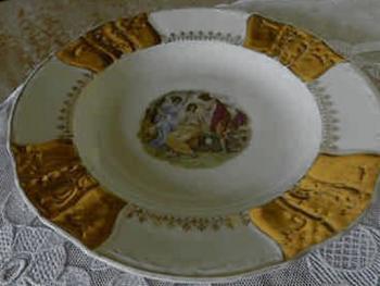 Decorative Plate - white porcelain - Bernadotte Lesov Czechoslovakia - 1930