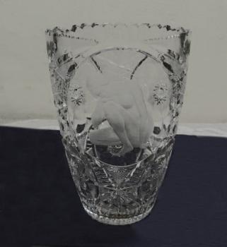 Vase - clear glass - Bohemia Crystal Podìbrady - 1970