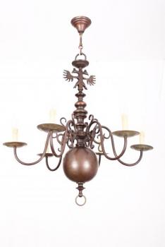 Six Light Chandelier - bronze - 1880