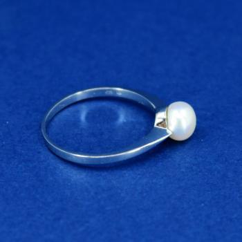 White Gold Ring - white gold, pearl - 2000