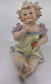 Porcelain Girl Figurine - bisque - 1880