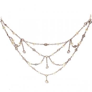 Brilliant Necklace - platinum, white gold - 1930
